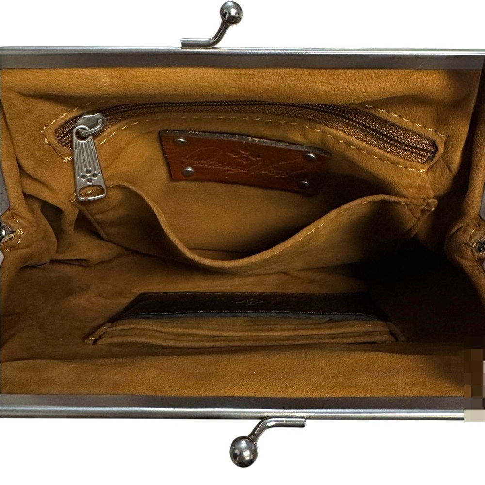 Patricia Nash Tooled Turquoise Blue Savana Elegant Floral Embossed Clutch - Picture 3 of 6